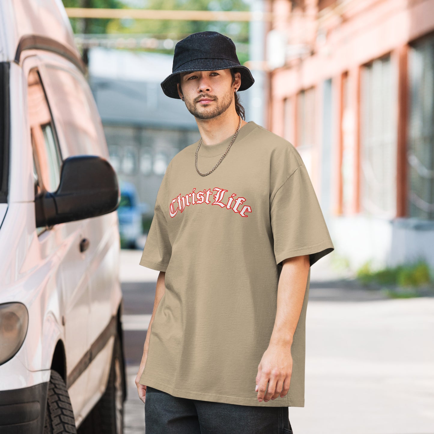 Oversized faded Christ Life t-shirt