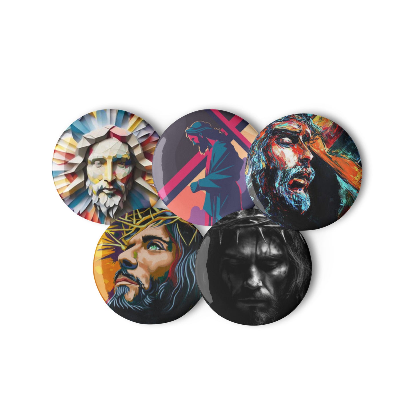 Set of pin buttons