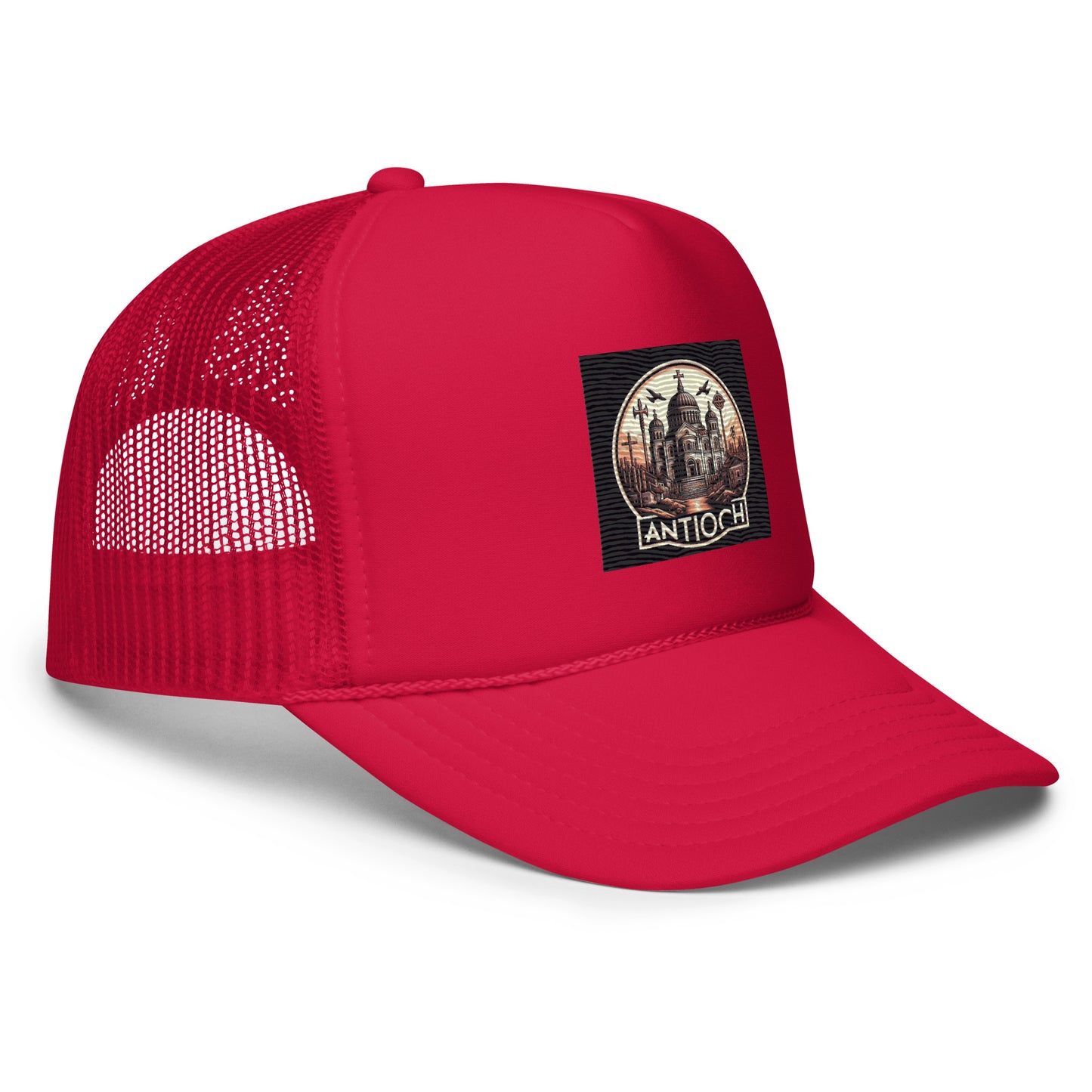 Foam Red Antioch trucker hat