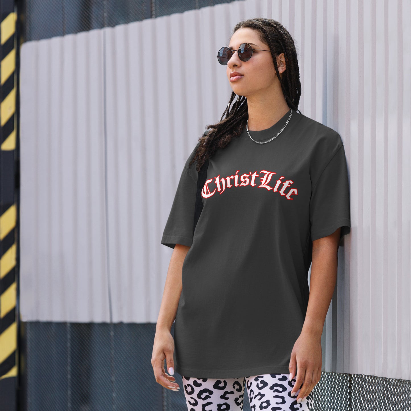 Oversized faded Christ Life t-shirt